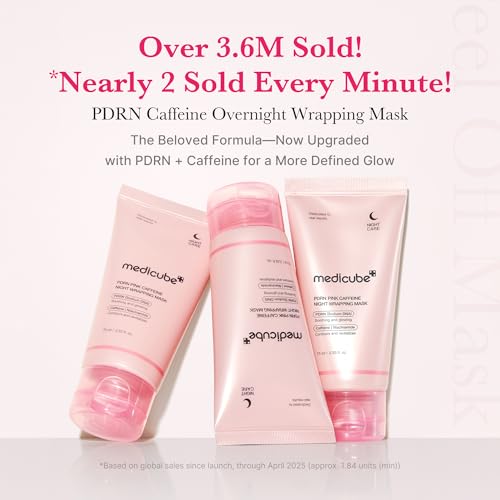 Pink PDRN Day & Night Care Duo: Salmon DNA PDRN Caffiene Overnight Wrapping Peel off Facial Mask and Salmon DNA PDRN Pink Collagen Jelly Pad