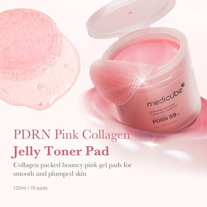 Pink PDRN Day & Night Care Duo: Salmon DNA PDRN Caffiene Overnight Wrapping Peel off Facial Mask and Salmon DNA PDRN Pink Collagen Jelly Pad